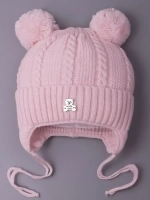 Шапка детская вязаная демисезонная на завязках