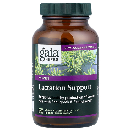 Gaia Herbs, для женщин, поддержка лактации, 120 веганских жидких капсул Phyto-Caps