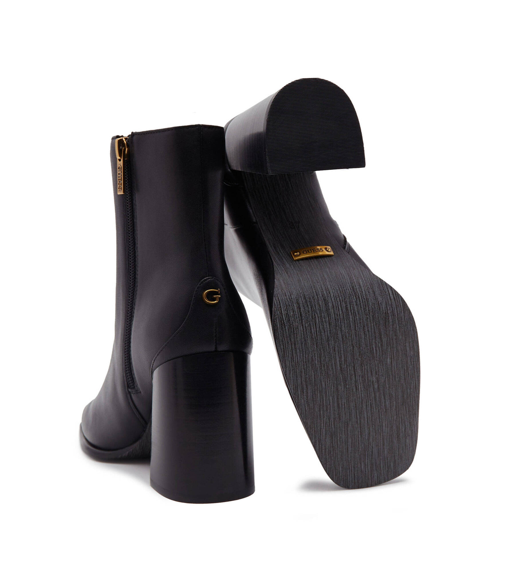 Кожаные ботильоны на каблуке Guess - черный(FL8YOK LEA10)