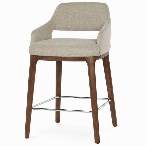 Полубарный стул Lord 65 см, бежевая обивка, ножки орех