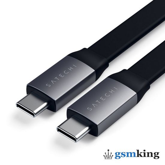 Satechi USB-C to USB-C Gen 2 Flat Cable 83W 4K 60Hz Space Gray ST-TССАС