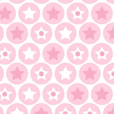 розовый узор ретро в горох и звезды