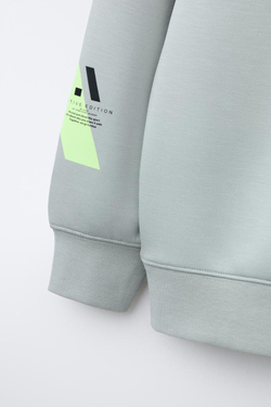 ZARA СПОРТИВНАЯ ТОЛСТОВКА, СВЕТЛО-СЕРЫЙ