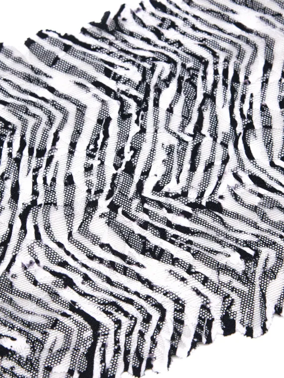 03-172 Кружево эластичное 23 см, зебра, черный/белый