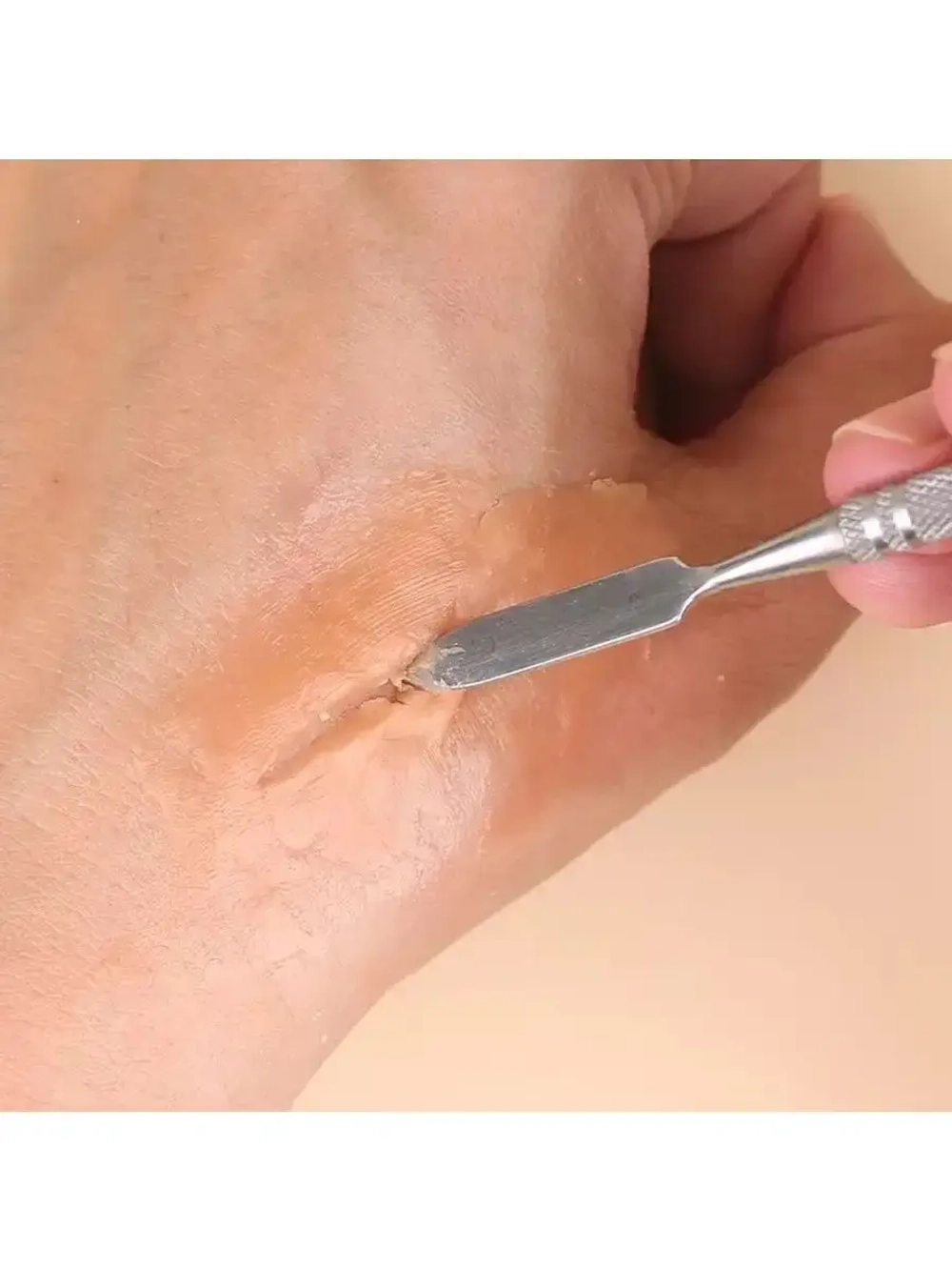 Шпатель косметический/лопатка металлическая двухсторонняя