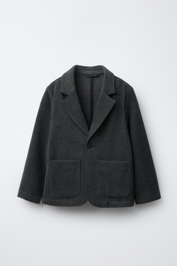 ZARA БЛЕЙЗЕР ИЗ ШЕРСТЯНОЙ ТКАНИ, СЕРЫЙ