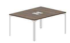 Составной стол на 2 рабочих места 118х156,6х75см (2 металлических  аутлета)