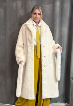 Шуба /белая /классика/ эко мех