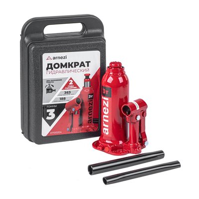 Домкрат гидравлический бутылочный 3т 188-363мм в кейсе ARNEZI R7100204