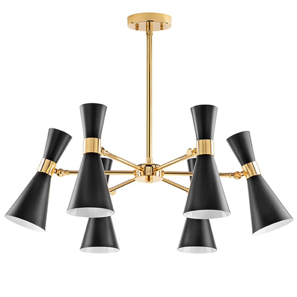 816067 Люстра DUMO 6х40W E14 ЧЕРНЫЙ МАТОВЫЙ/ЗОЛОТО