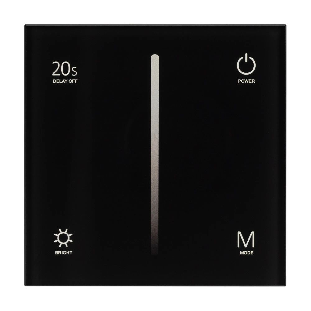 Панель SMART-P36-DIM-IN Black (230V, 1.2A, TRIAC, Sens, 2.4G) (Arlight, IP20 Пластик, 5 лет) 028110