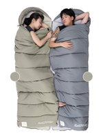 Спальный мешок Naturehike NH20MSD02 M300 ультралёгкий хлопковый с капюшоном весна осень зеленый, молния слева