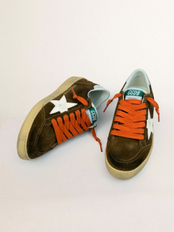 Ball Star in brown suede with whit leather star