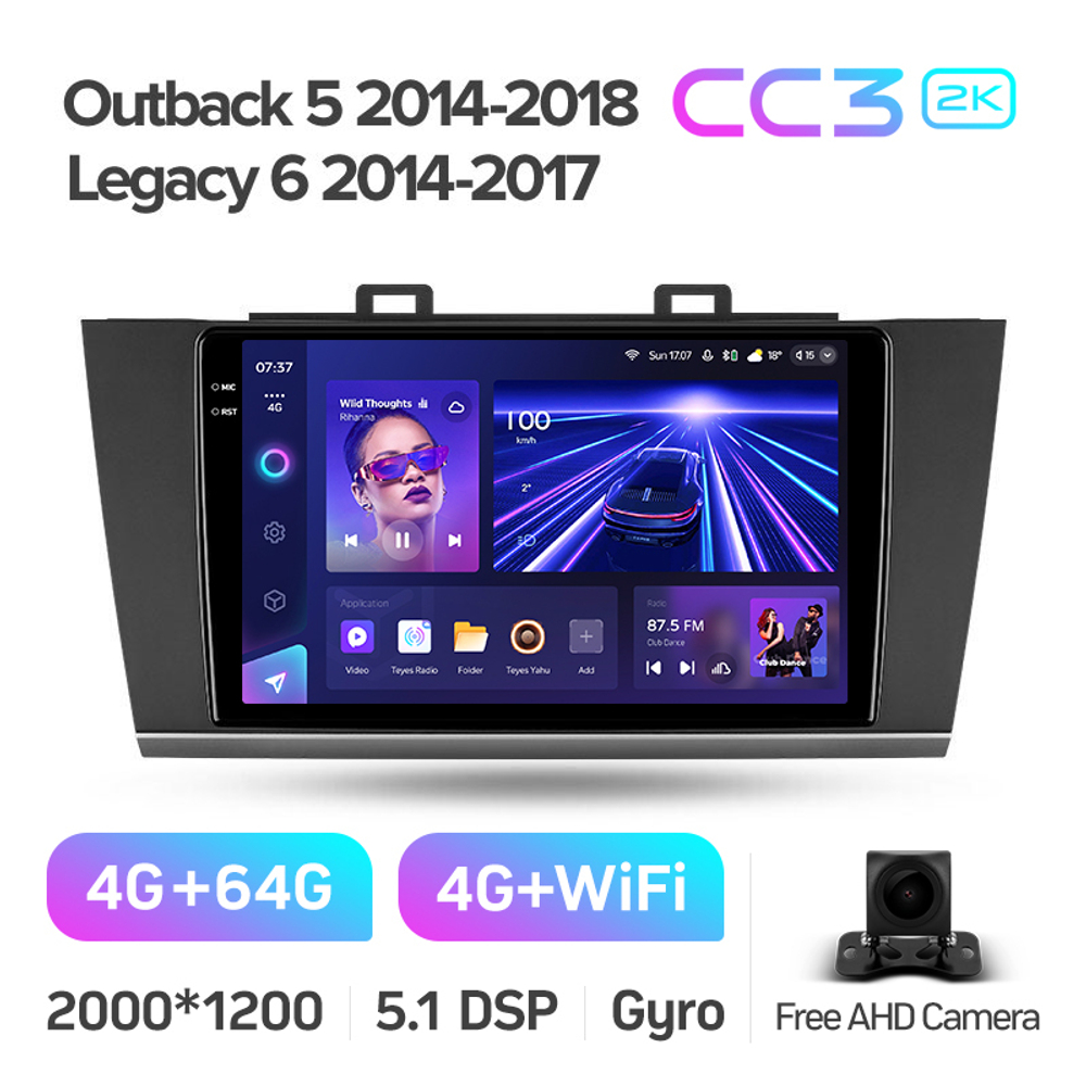 Teyes CC3 2K 9"для Subaru Outback, Legacy 2014-2018
