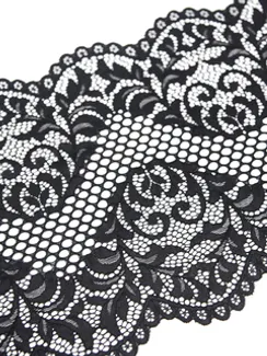 03-117 Кружево эластичное 22 см, черный 170