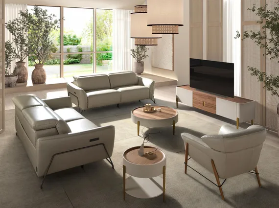 Подставка под телевизор 3275 из ореха и бежевого дерева