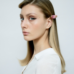 Бант "Стрекоза" пыльная роза с декором