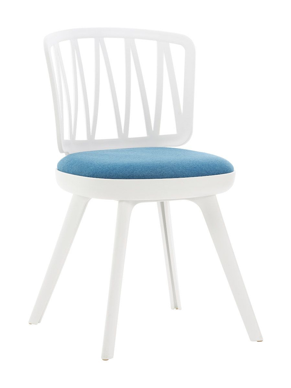 Стул пластиковый LA ALTA VIOLA белый с синей подушкой