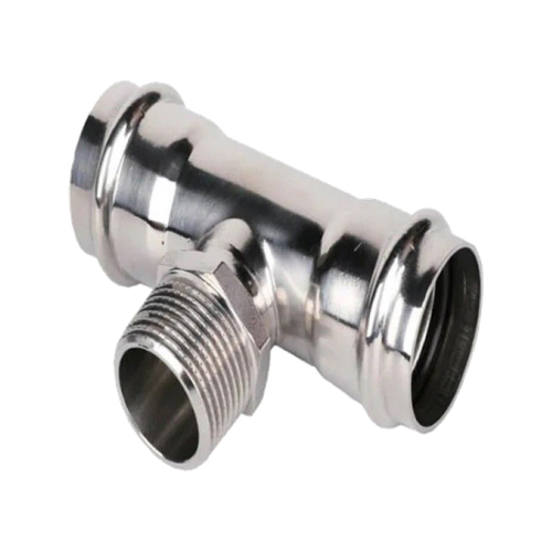 Пресс-тройник из нержавеющей стали с наружной резьбой 35*11/4*35 TIM ZTI.533.350735