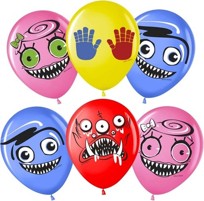 Воздушные шары Зубастики 30см уже с гелием и обработкой