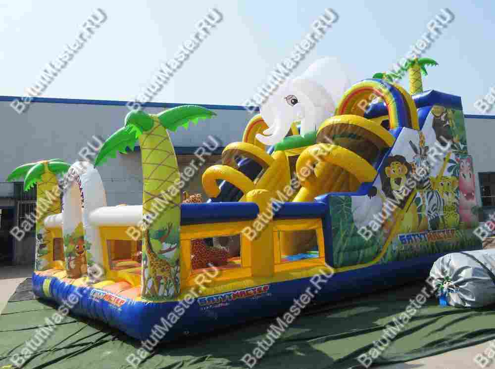 Коммерческий надувной батут "Африканский слоник"