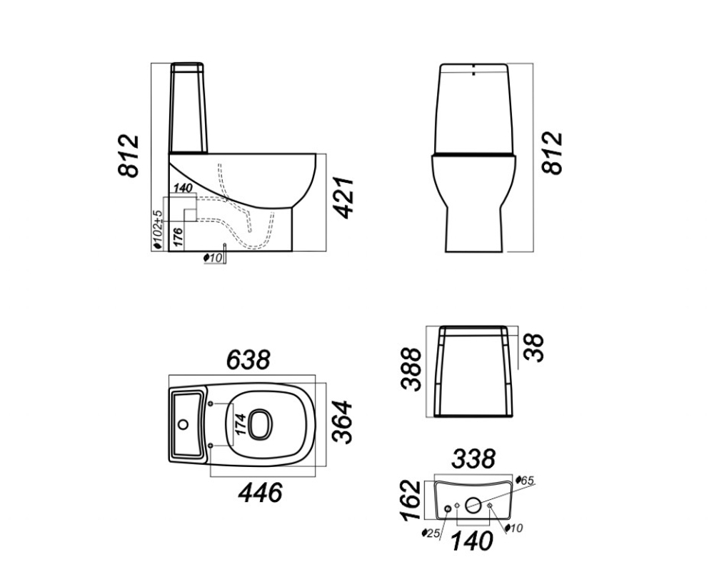 Унитаз-компакт Sanita Luxe Infinity с быстросъемным сидением микролифт схема