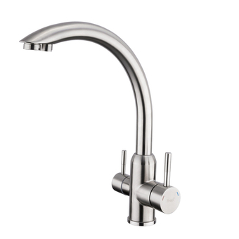 Смеситель для кухни 35к F43899 FRAP (выс.пов.излив, п/гайку, С ВЫХ. Д/ПИТ.ФИЛЬТРА, САТИН, нерж.)