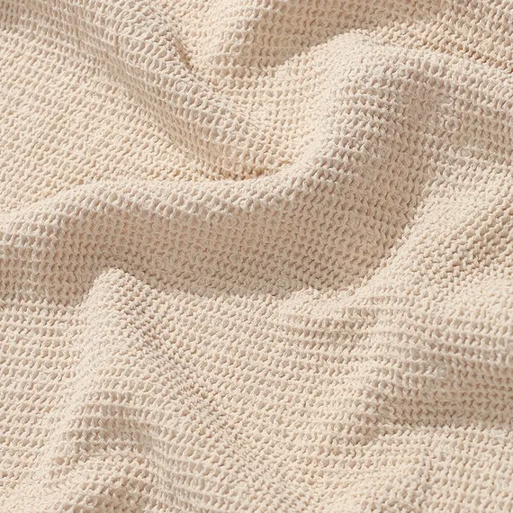 Полотенце банное из умягченной вафли кремового цвета из коллекции essential, 70x140 см