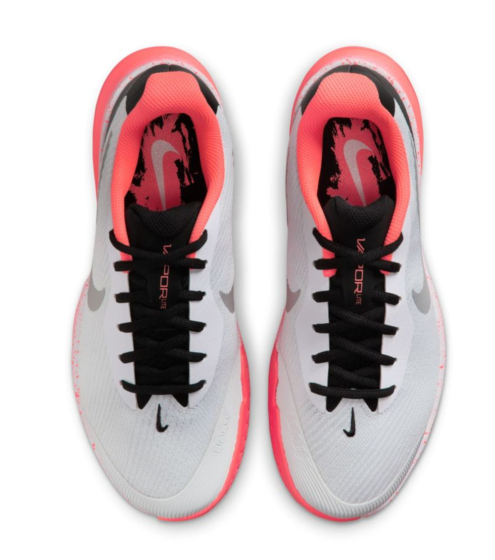 Мужские теннисные кроссовки Nike Vapor Lite 3 HC Premium - white/hot lava/wolf grey/black