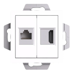 ATLASDESIGN РОЗЕТКА двойная HDMI+RJ45, кат. 5е, механизм, БЕЛЫЙ