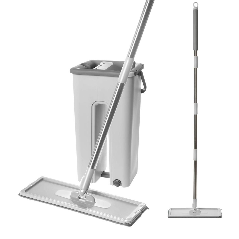 Комплект д/уборки Home Queen Compact 2.0 Ведро 6л с отжимом+Швабра 126см, насадка 32х11см 2шт, микро
