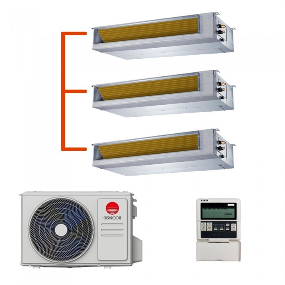 Мульти сплит-система CHERBROOKE канальная на 3 комнаты (50+50+50 кв.м.)