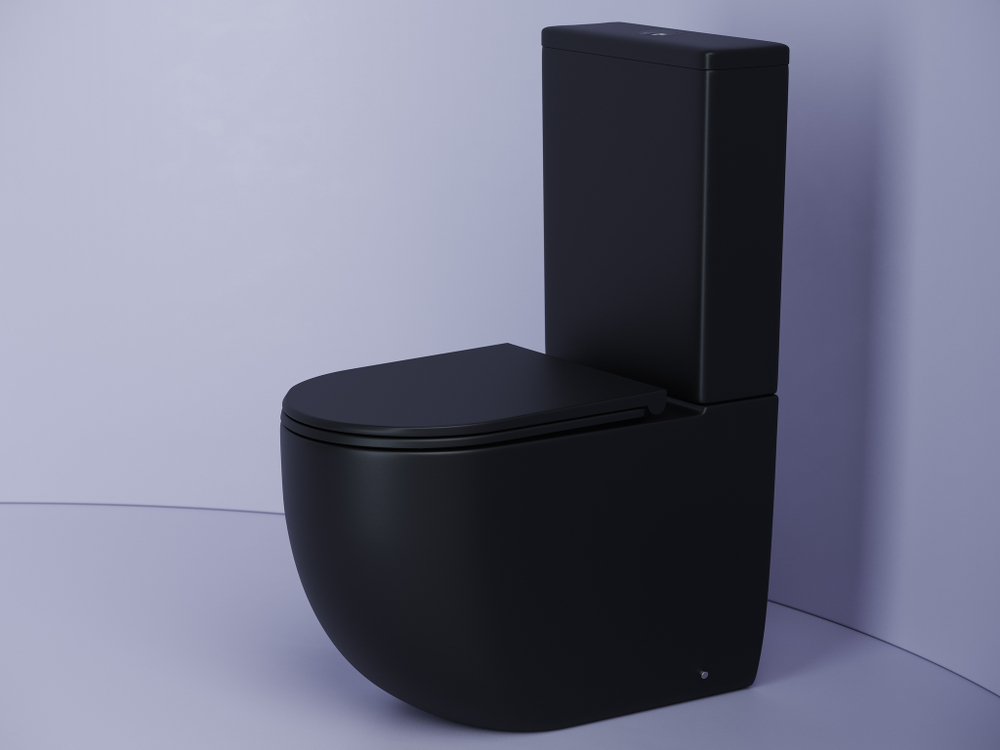 Унитаз-компакт безободковый Ceramica Nova Metropol CN4001-BMB с крышкой-сиденьем микролифт, матовый черный