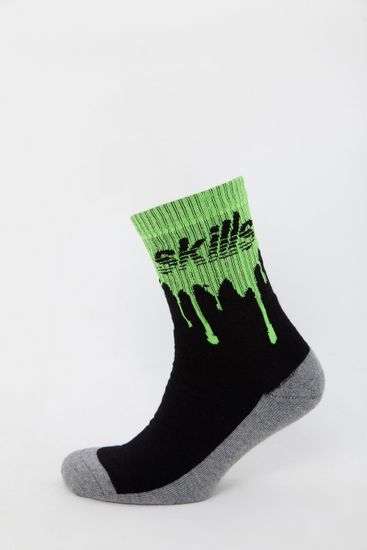 Носки SKILLS Alien Махровые (Чёрный-Зеленый)