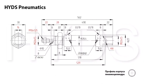 DSNU-25-425-PPV-A Пневмоцилиндр