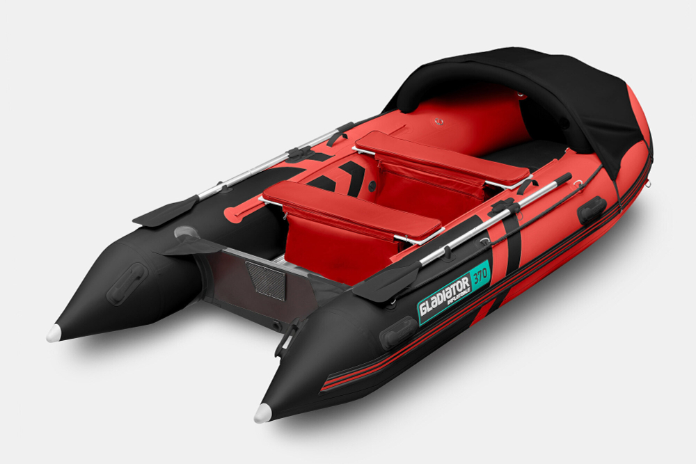 Надувная лодка GLADIATOR C370AL красно-черный