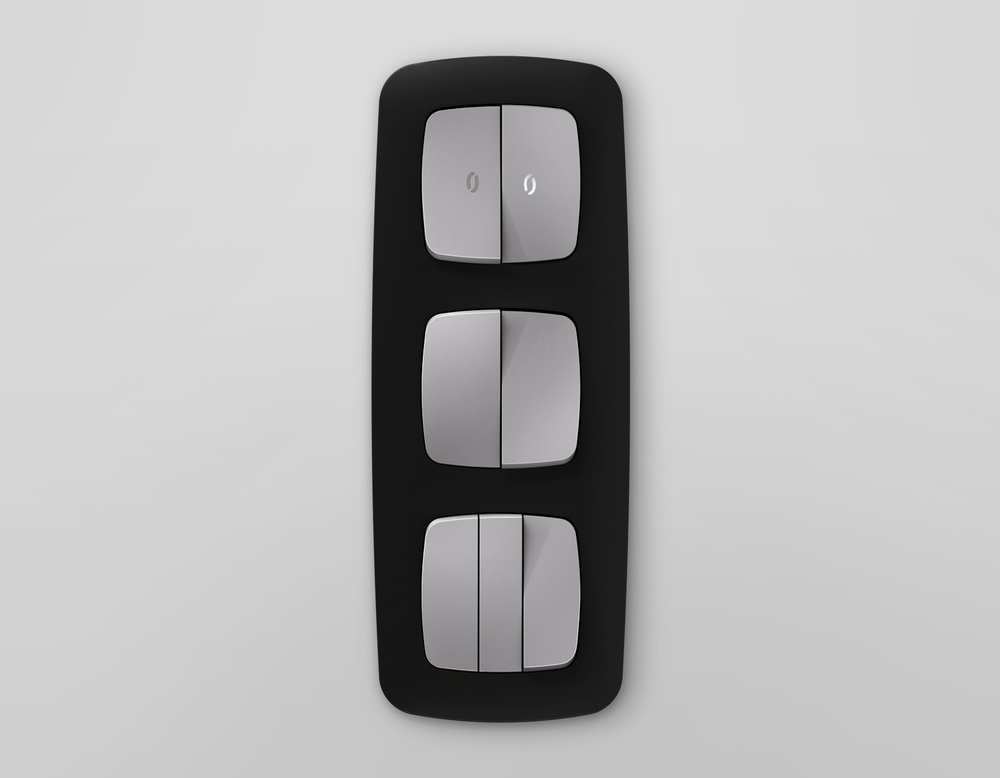 MO503010 Комплект механизма 2-кл выключателя OMEGA Сталь матовый QUANT (OP5030, VM115)