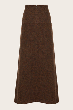 Коричневая шерстяная юбка-макси