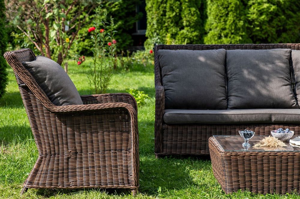 "Гляссе" лаунж-зона из искусственного ротанга, цвет коричневый