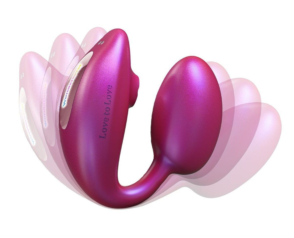 Малиновый вибратор для пар Wonderlover (Цвет: малиновый)