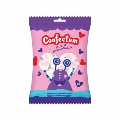 Маршмеллоу "Confectum Hearts", 70гр х 32шт