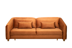 Диван трехместный Garda Decor Trevi терракотовый велюр с кантом механизм пума
