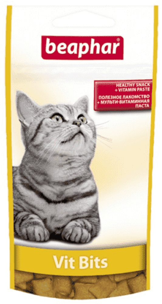 Beaphar `Vit- Bits` подушечки с витаминной пастой для кошек 35 г 75 шт.