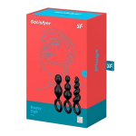 Набор чёрных анальных цепочек 13,5см и 14см Satisfyer Booty Call