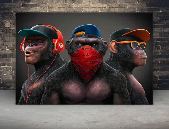 Постер "Трио обезьян"