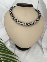 Вязанный жгут из бисера, лариат, чокер