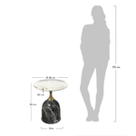 Кофейный столик Stupa диам.40см x 54см, серый мрамор, металл, керамика