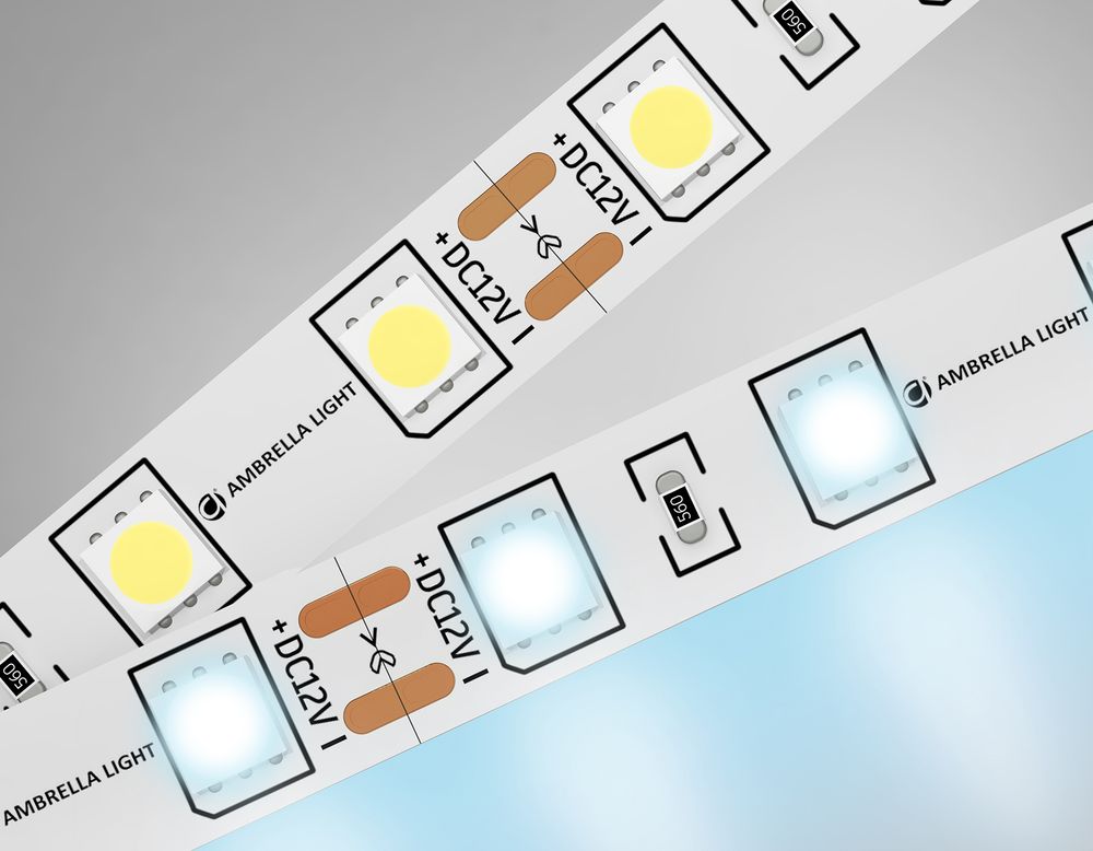 Ambrella Светодиодная лента Ambrella Light GS2003 5050 60Led /14.4W m/ 12V IP20 6500K 5m LED Strip 12V GS2003