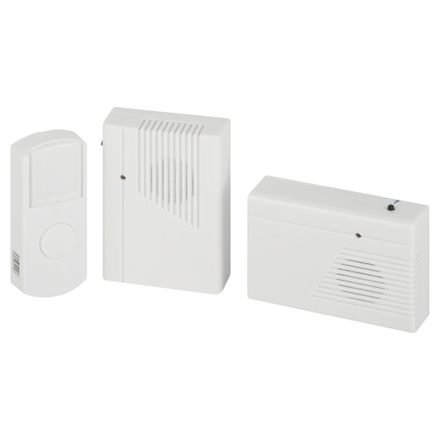 Звонок дверной ЭРА C27-2 беспроводной два динамика белый 6 мелодий