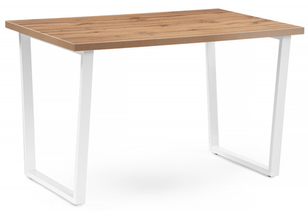 Стол деревянный Woodville Лота Лофт 120х75 белый матовый, дуб крафт золотой, ножки белые